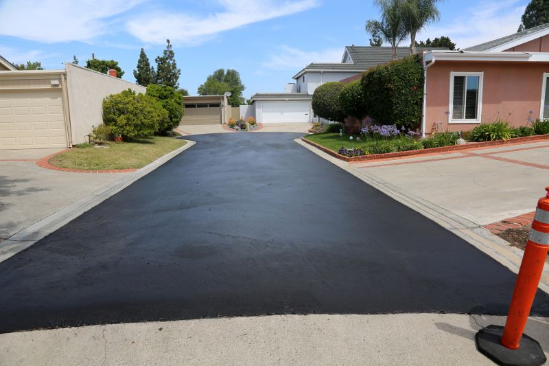 Blacktop Driveway with Fresh Sealant